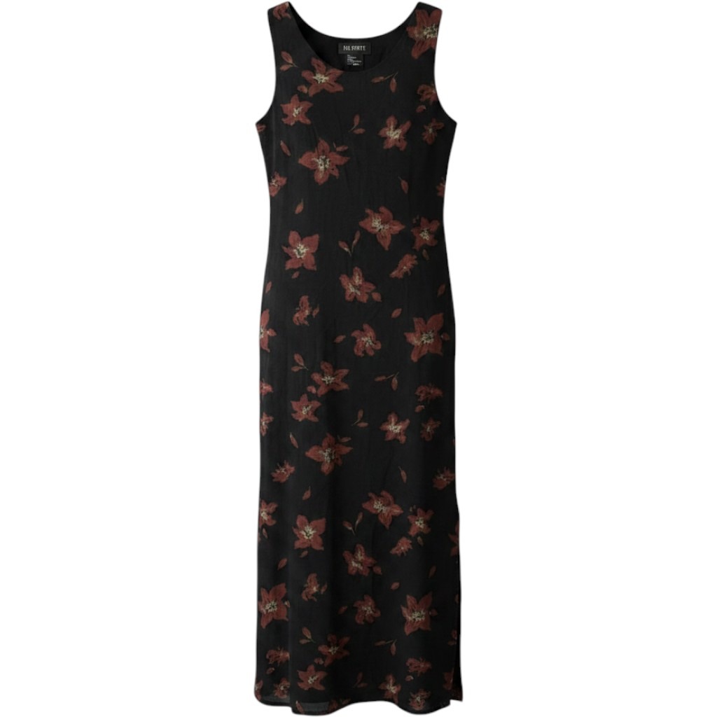 Vtg 111 State Silk Floral Maxi Dress Women S Flowy Whimsigoth Goth
